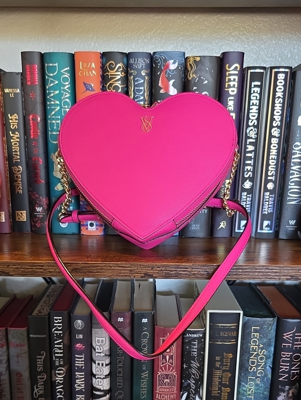 Victoria's Secret Hot Pink Heart Crossbody Bag